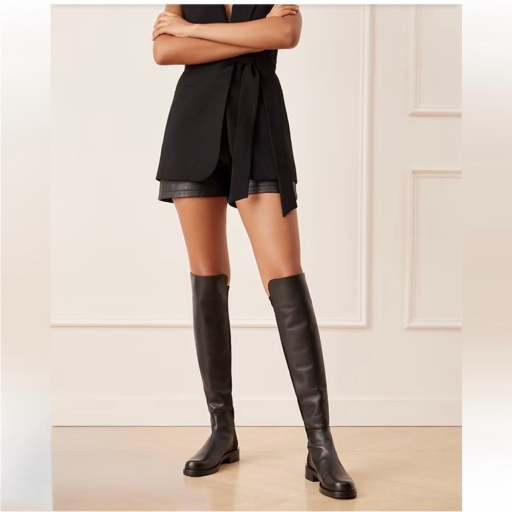 Stuart Weitzman 5050 Knee-High Boots In Black Leather Boots size 6.5 new